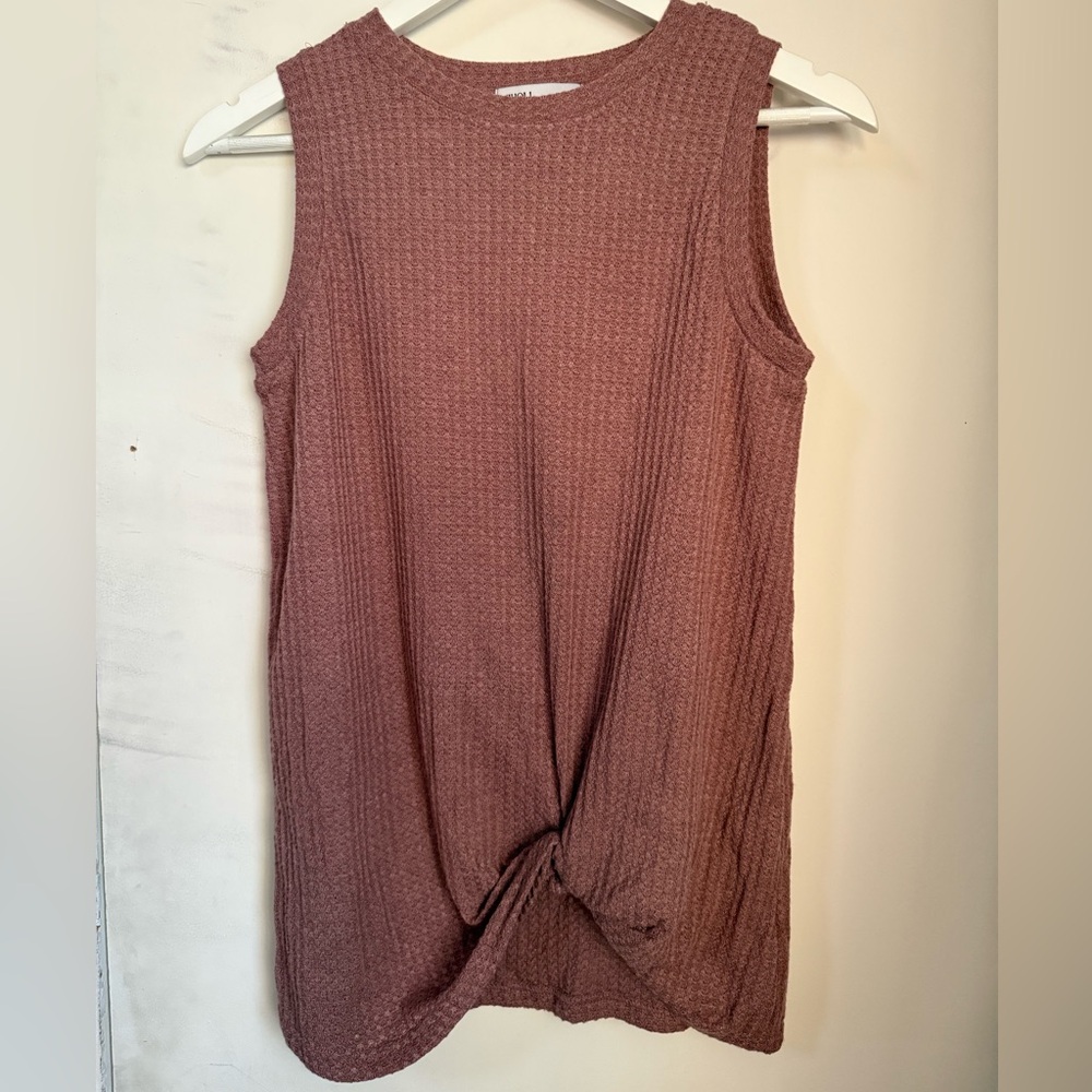 Elegant Sleeveless Knit Tank Top - Mauve